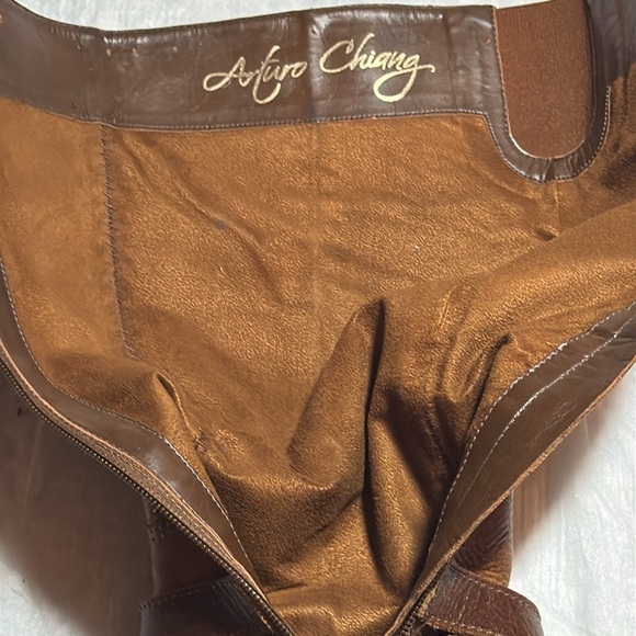Arturo Chiang Felita Brown leather riding boots Sz 6 - Picture 9 of 11